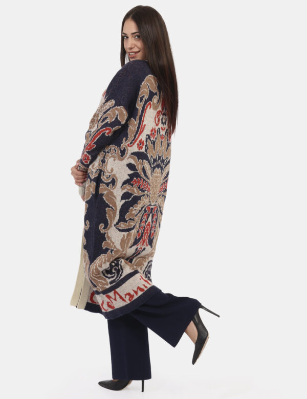 Cardigan Manila Grace Blu - Un capo dallo stile raffinato e sofisticato, questo cardigan lungo firmato Manila Grace si disti