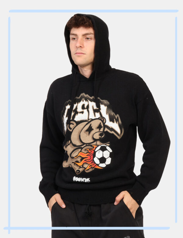 Maglia con cappuccio Disclaimer Nero - L’articolo appartiene al campionario esclusivo di stagione: pezzo unicoCod. art. 24ID