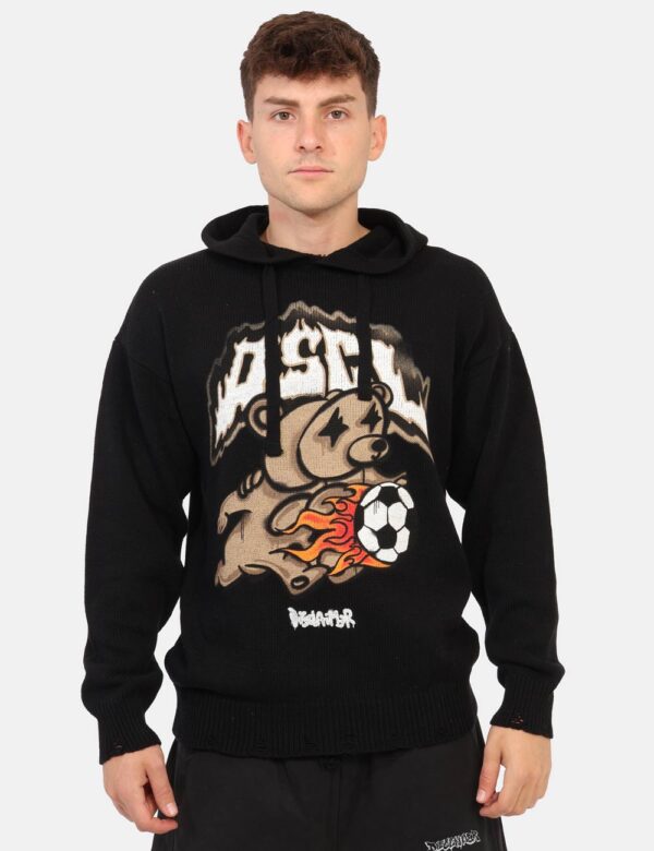 Maglia con cappuccio Disclaimer Nero - L’articolo appartiene al campionario esclusivo di stagione: pezzo unicoCod. art. 24ID