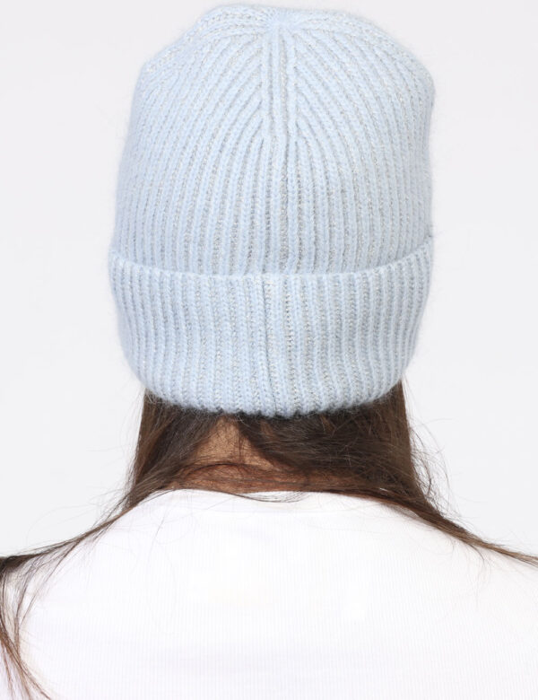 Cappello Concept83 Azzurro - Cappello modello berretto con risvolto, in total azzurro chiaro con filo lurex finissimo argent