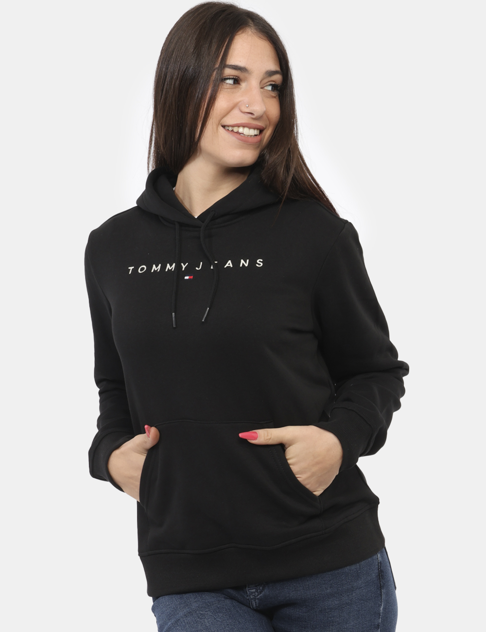 Felpa tommy hilfiger nera outlet