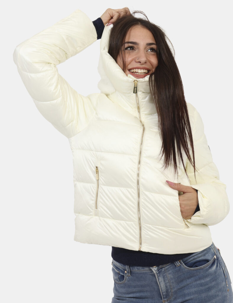 Yes Zee maglia lurex donna manica 3/4 panna