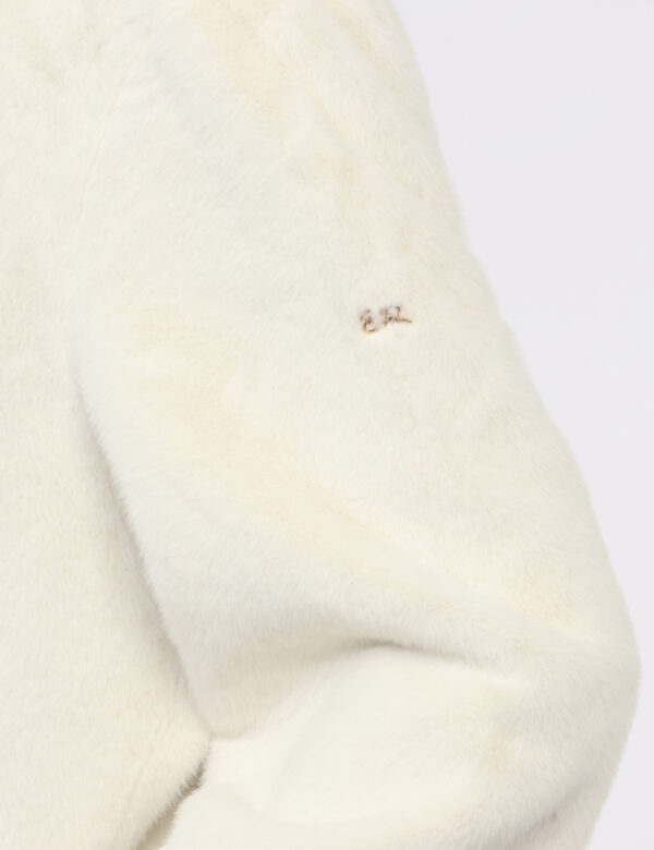 Cappotto Yes Zee Bianco - Cappotto lungo double face in total bianco con tasche a taglio trasversale. Il capo è utilizzabile