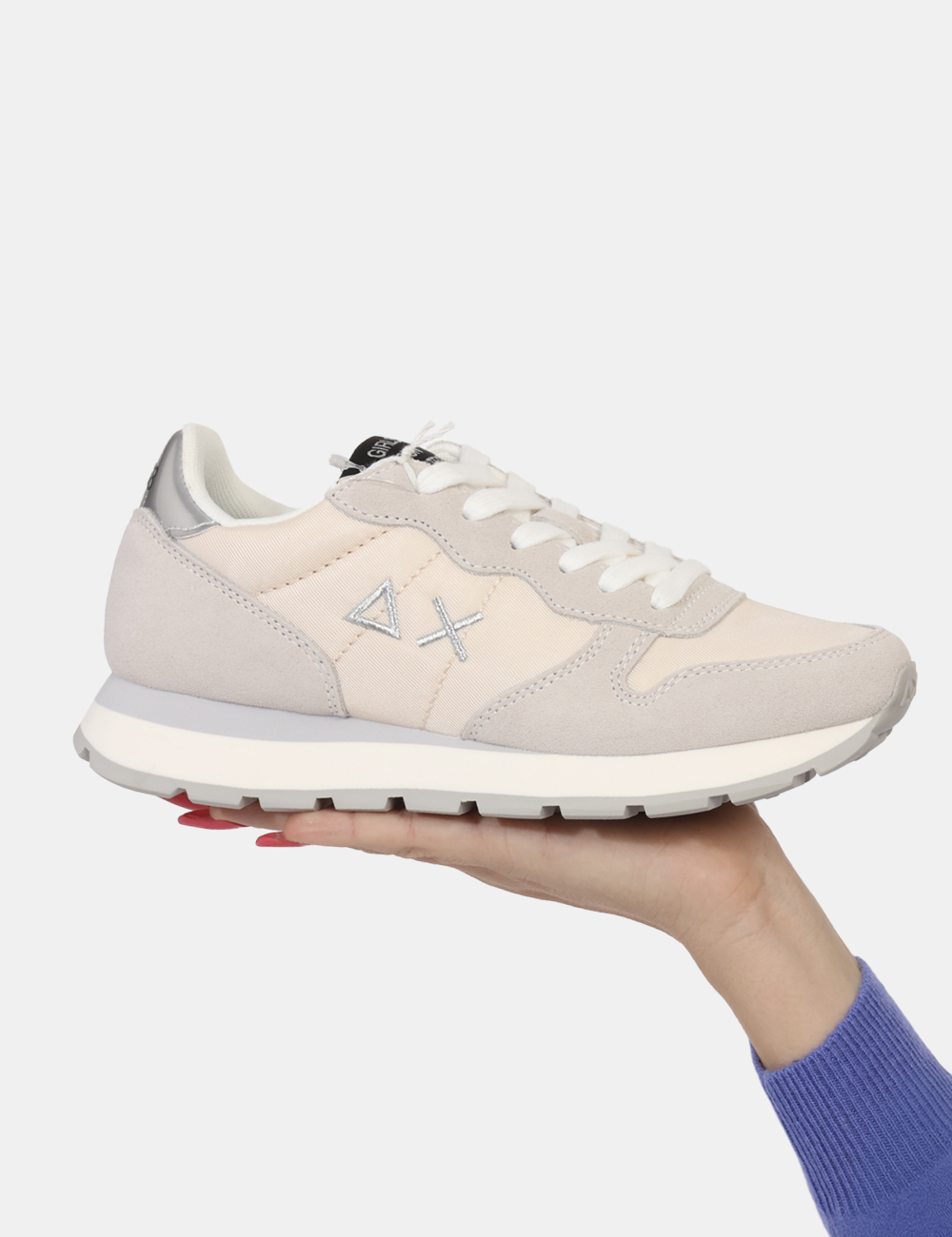 Z44202-OV_BIANCO-PANNA_AI24_1 Sneakers Sun68 Panna - Sneakers in total panna con richiami argento e beige. La calzata è morbida e confortevole grazie a la