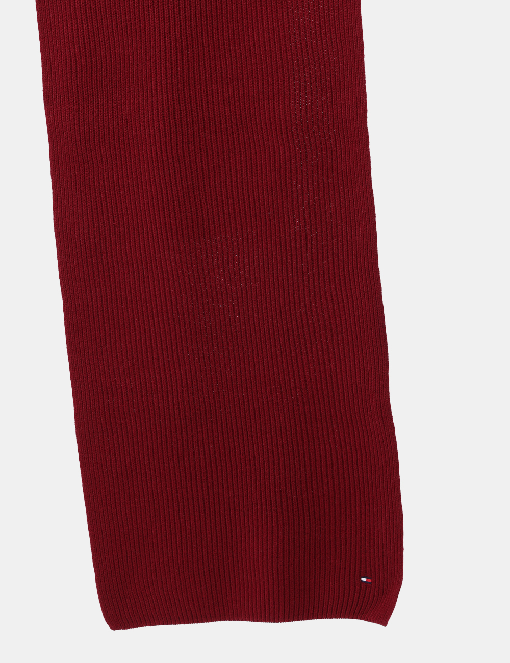 AW0AW16640-OV_RED_AI24_3 Sciarpa Tommy Hilfiger Bordeaux - Sciarpa in misto cotone/cachemire spesso ed in total bordeaux. La vestibilità è morbida e