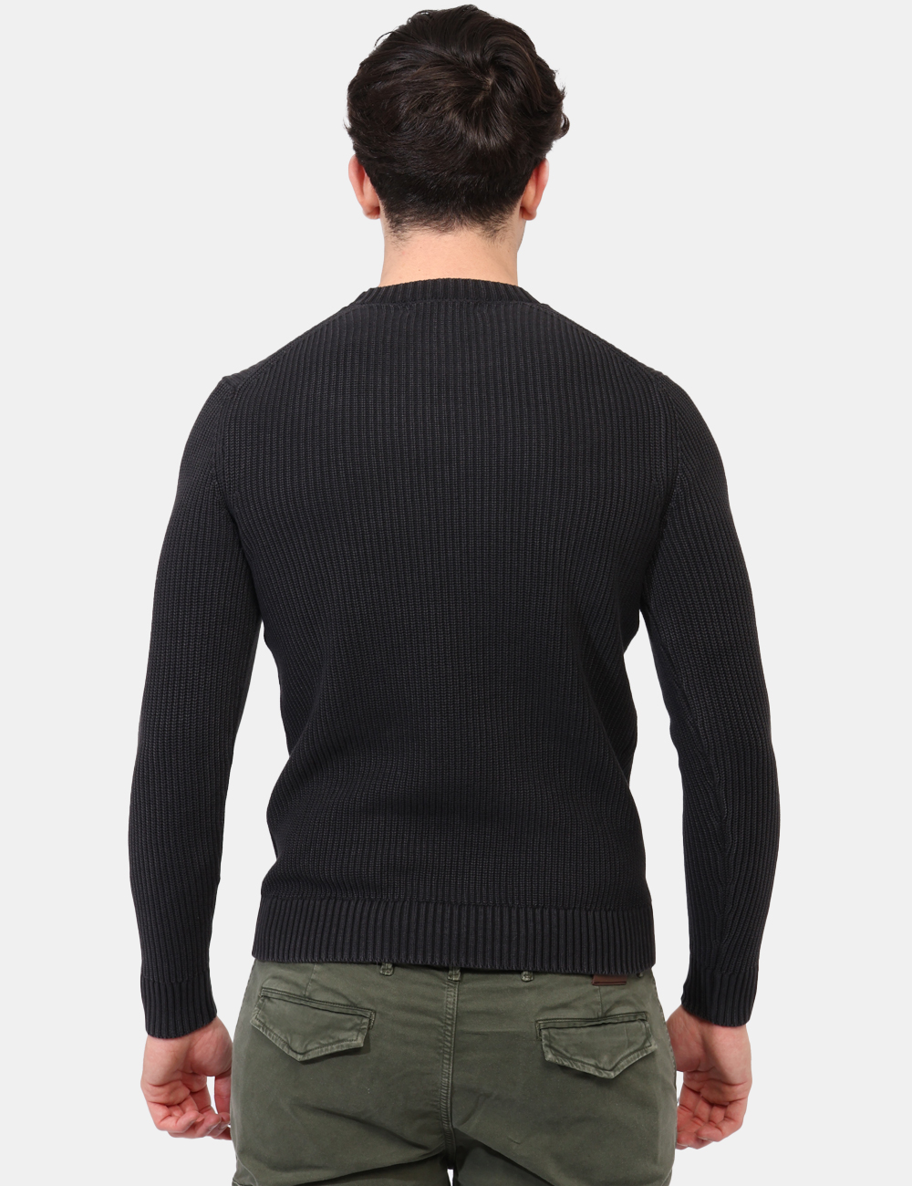 Maglione Da Uomo A Maglia Con Collo Rotondo, A Maniche Lunghe, Per L'inverno, Basic, Slim Fit, In Cotone, Casual, Comodo, Bianco, S - Foto 2