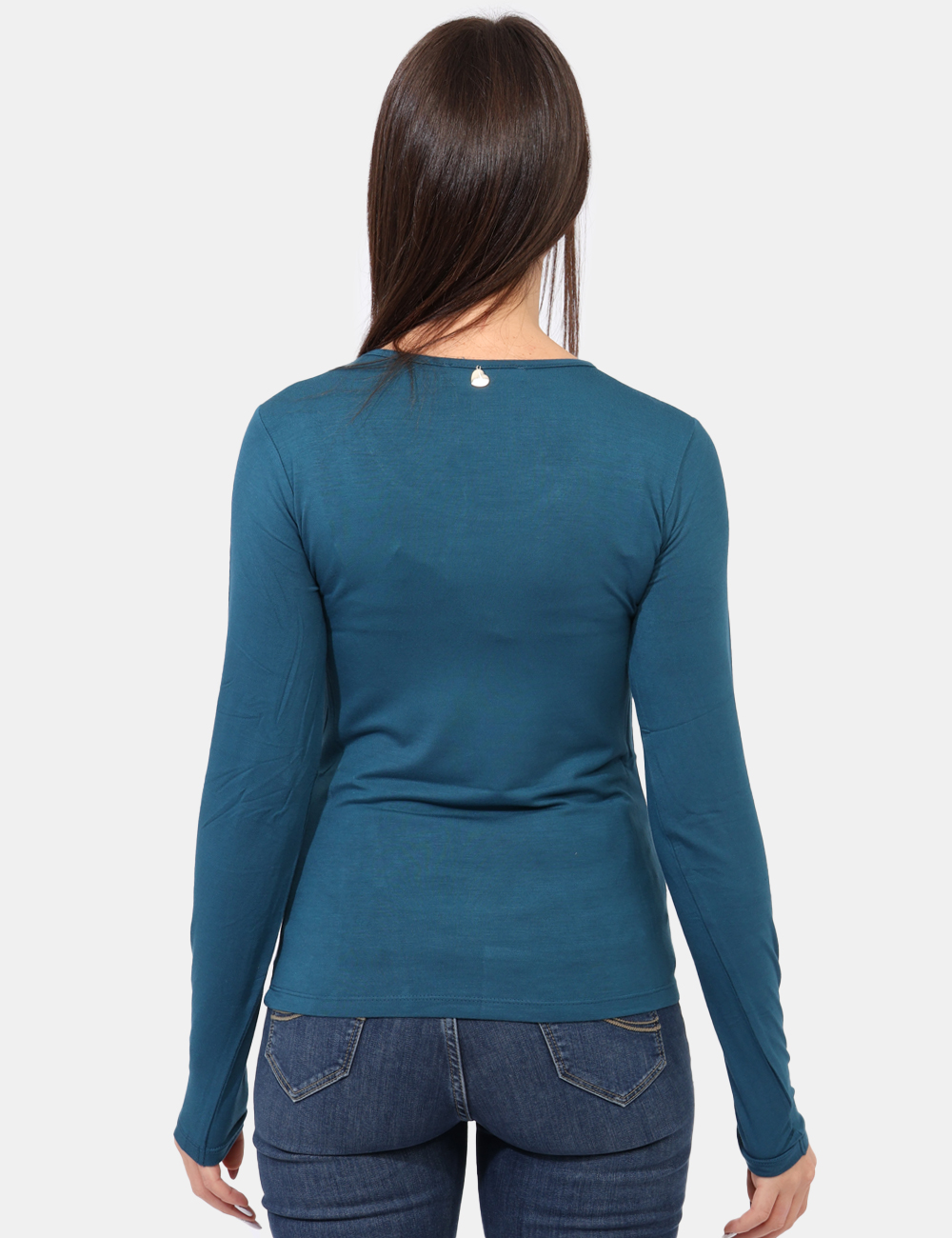 PK781010-OV_OTTANIO_AI24_2 Maglia Rue De Clerie Azzurro - Maglia classica a maniche lunghe in total azzurro ottanio. La vestibilità è morbida e regola