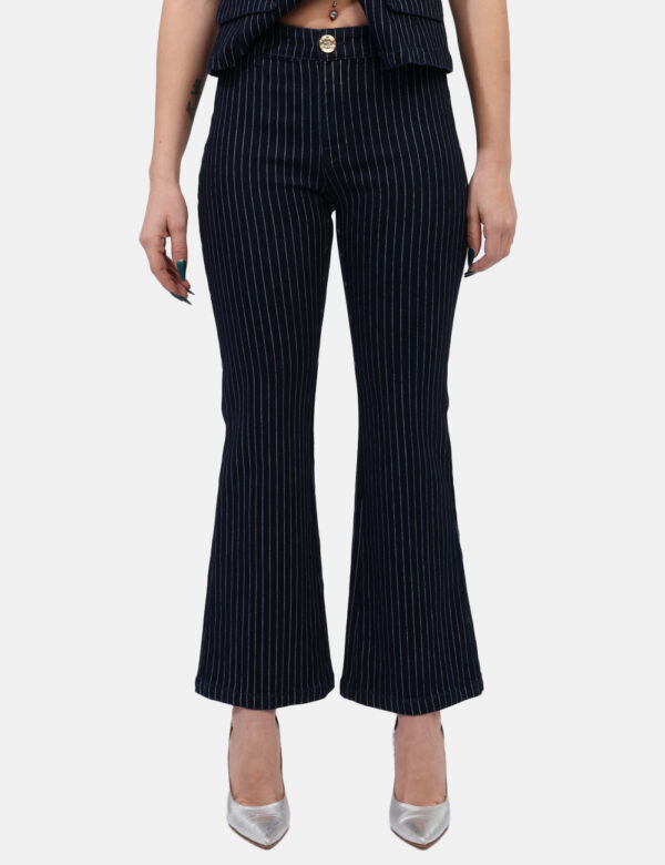 Pantaloni Denny Rose Blu taglia 42 - L’articolo appartiene al campionario esclusivo di stagione: pezzo unico.Cod. art. C511D