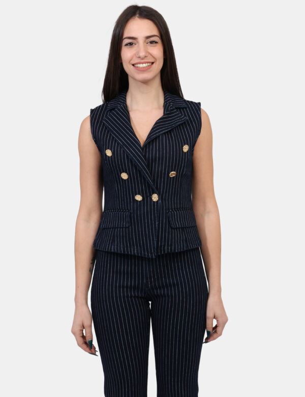 Gilet Denny Rose Blu taglia S - L’articolo appartiene al campionario esclusivo di stagione: pezzo unico.Cod. art. C511DD3600