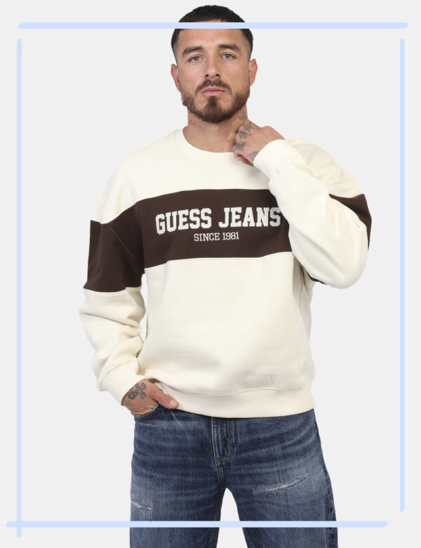 Felpa Guess Panna taglia L - L’articolo appartiene al campionario esclusivo di stagione: pezzo unico.Cod. art. M4BQ39K9V31 G