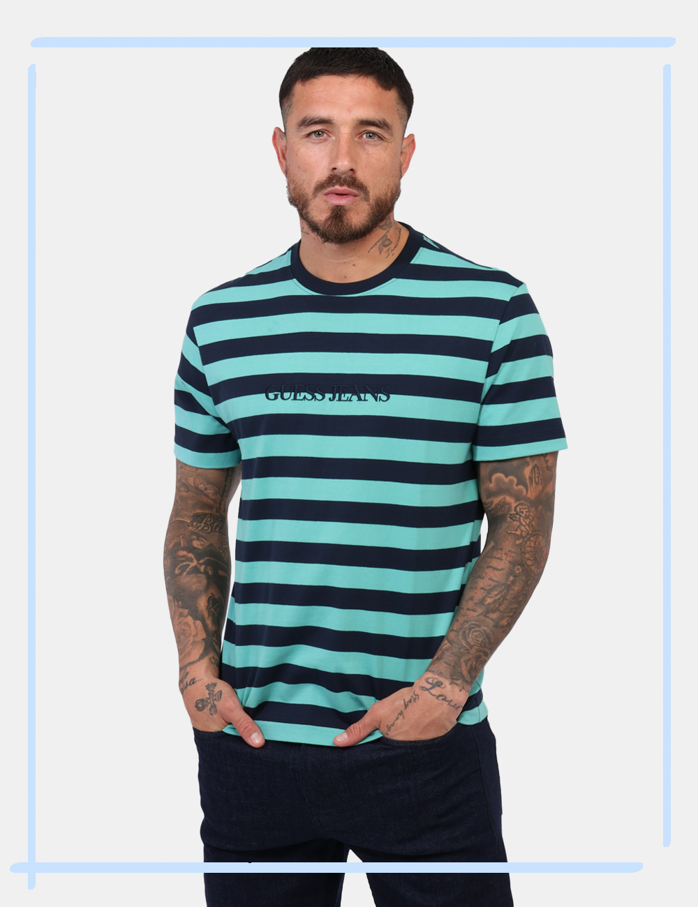 T-shirt Guess Blu taglia L - L’articolo appartiene al campionario esclusivo di stagione: pezzo unico.Cod. art. M4YI84K9XF1 G
