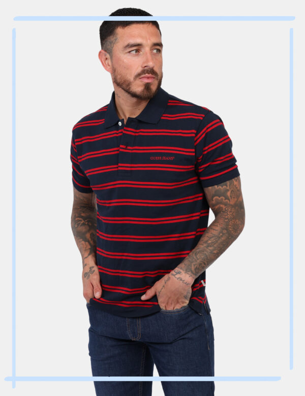 Polo Guess Blu taglia L - L’articolo appartiene al campionario esclusivo di stagione: pezzo unico.Cod. art. M5RP29KCOT1 GS C