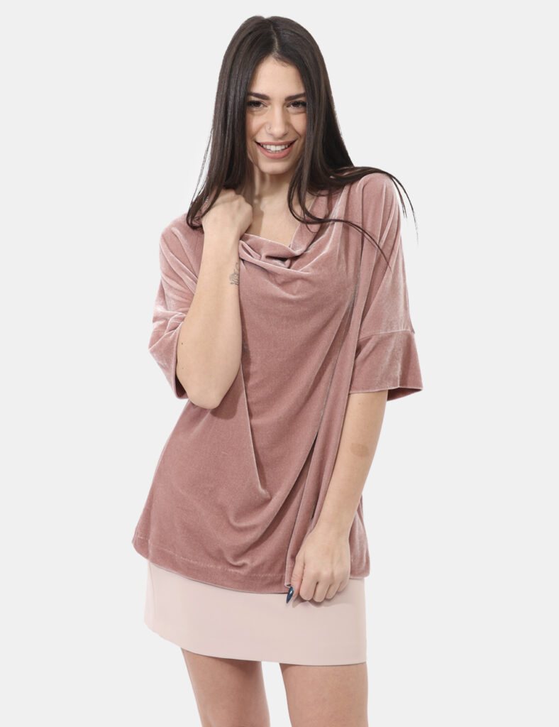 Sandro Ferrone completo donna blusa e pantaloni blu