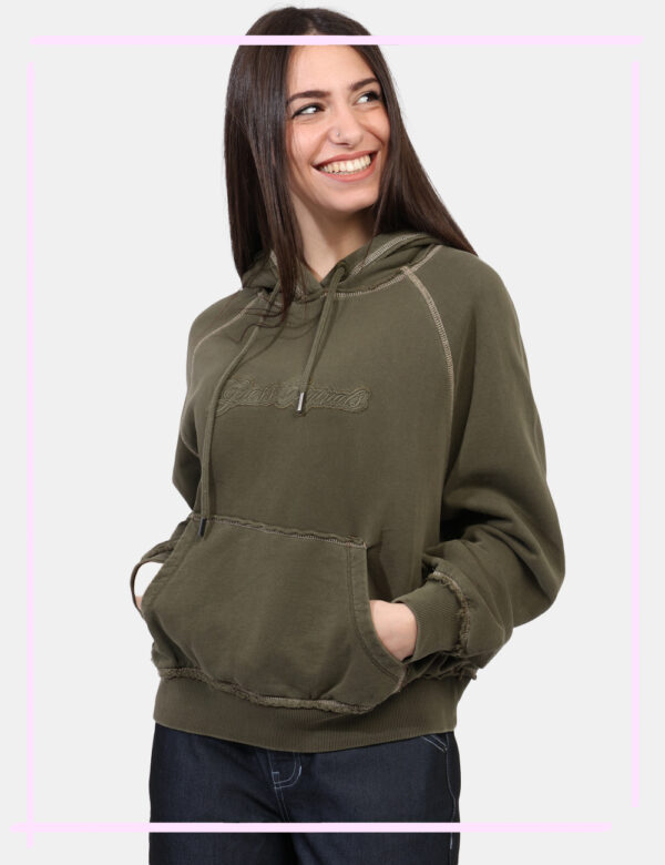 Felpa Guess Verde taglia S - L’articolo appartiene al campionario esclusivo di stagione: pezzo unico.Cod. art. W5RQ15K68I1 G