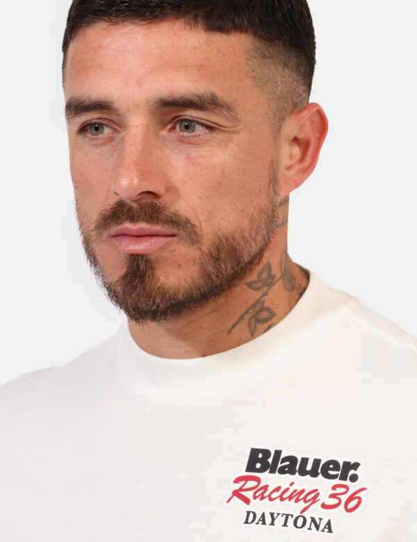 T-shirt a manica lunga Blauer Bianco taglia L - L’articolo appartiene al campionario esclusivo di stagione: pezzo unico.Cod.