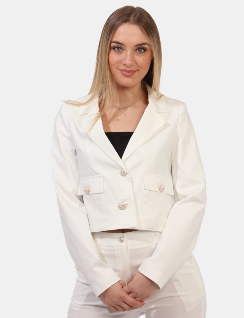 Blazer elegante da donna scontato - Blazer Yes Zee Bianco