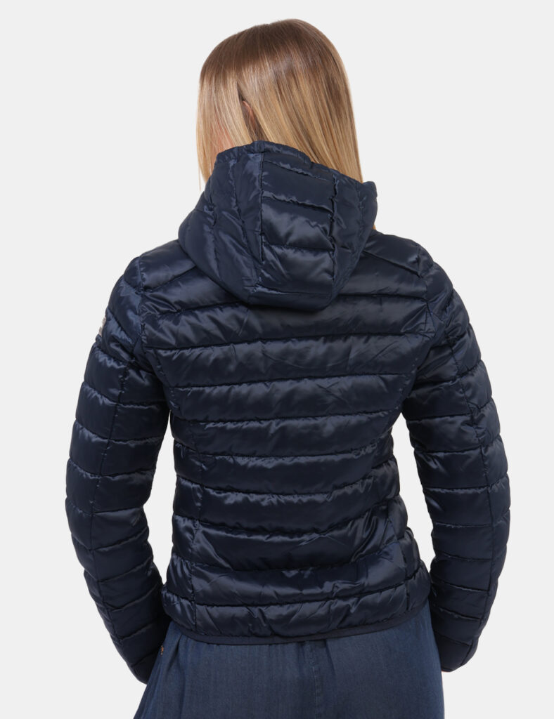 Piumino Yes Zee Blu - Piumino leggero in total blu navy con trama rigata. Presenti tasche a taglio trasversale con chiusura
