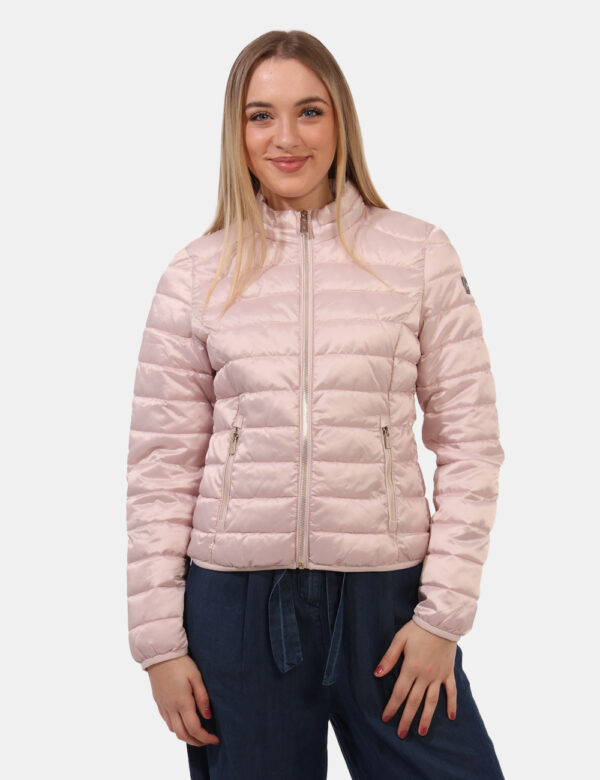 Piumino Yes Zee Rosa - Piumino leggero in total rosa cipria con trama rigata. Presenti tasche a taglio trasversale con chius