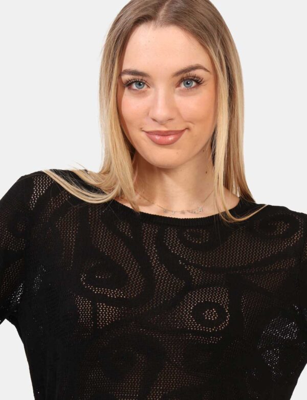 Maglia Yes Zee Nero - Maglia a maniche lunghe in total nero, su tessuto traforato e con girocollo classico. La vestibilità è