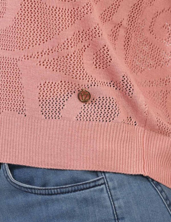 Maglia Yes Zee Rosa - Maglia a maniche lunghe in total rosa, su tessuto traforato e con girocollo classico. La vestibilità è