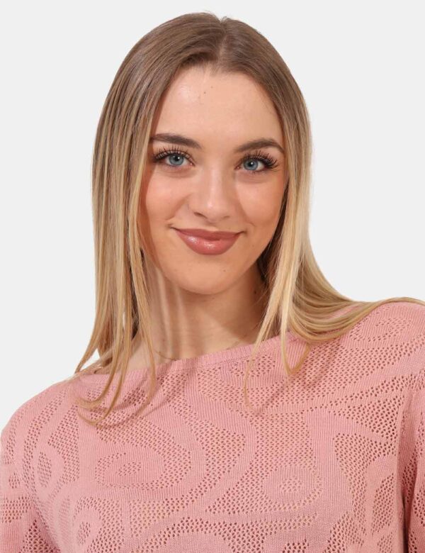 Maglia Yes Zee Rosa - Maglia a maniche lunghe in total rosa, su tessuto traforato e con girocollo classico. La vestibilità è