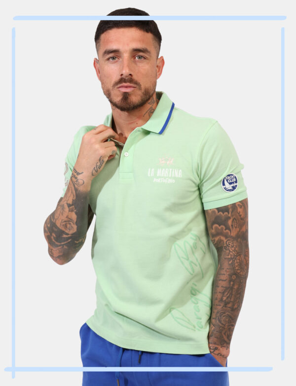 Polo La Martina Verde taglia L - L’articolo appartiene al campionario esclusivo di stagione: pezzo unico.Cod. art. MAP316 PK