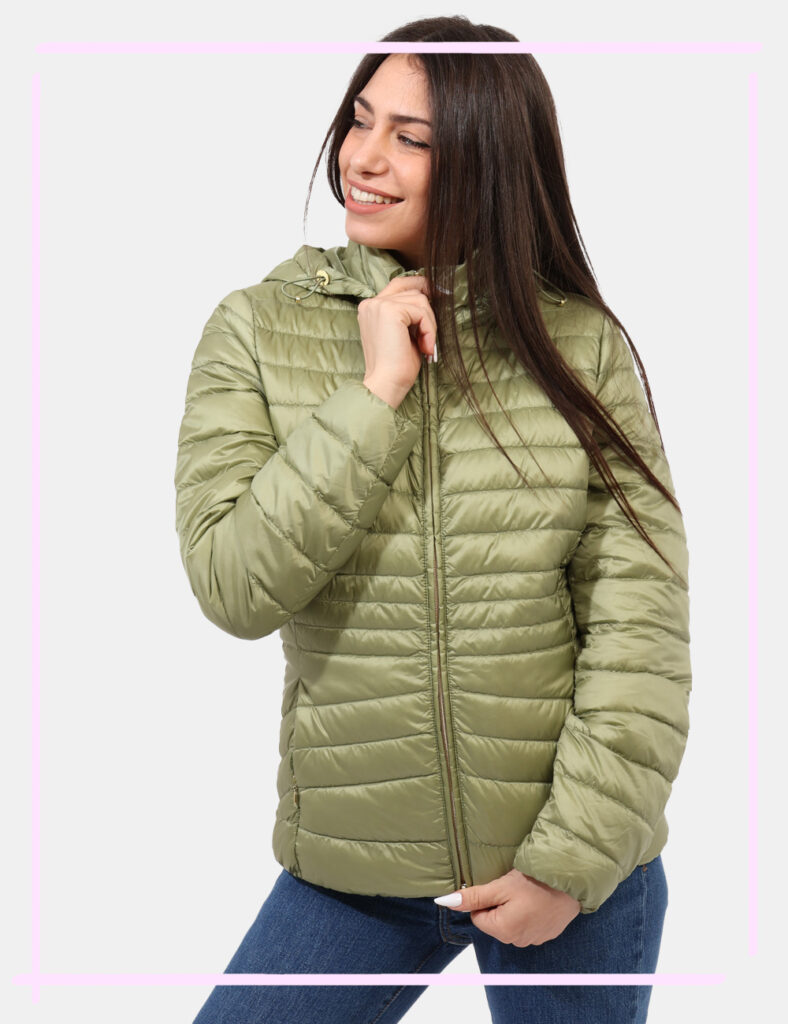Piumino donna scontato - Piumino leggero Geox Verde taglia 42