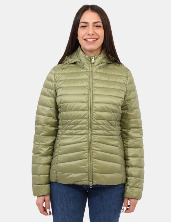 Piumino leggero Geox Verde taglia 42 - L’articolo appartiene al campionario esclusivo di stagione: pezzo unico.Cod. art. W55