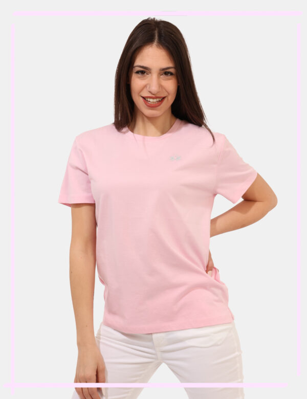 T-shirt La Martina Rosa taglia S - L’articolo appartiene al campionario esclusivo di stagione: pezzo unico.Cod. art. WAR003