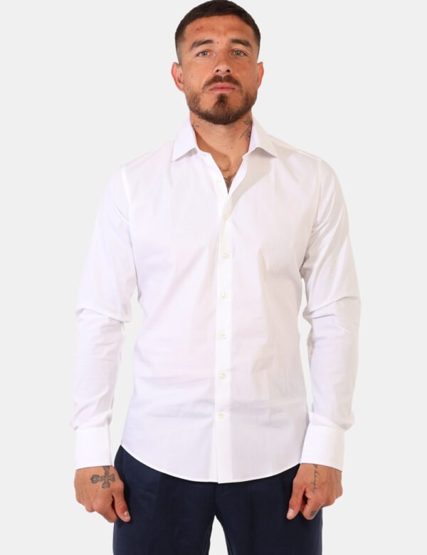 Camicia Zero Iron Plus Bianco - Camicia casual, innovativa, no stiro e antimacchia, in total bianco e con taglio slim oltre