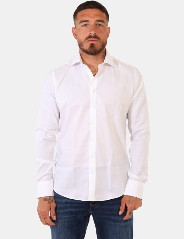 Camicia Zero Iron Plus Bianco - Camicia casual, innovativa, no stiro e antimacchia, in total bianco e con taglio slim oltre