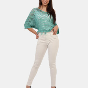 Pantaloni Rue De Clerie Bianco - Pantaloni simil jeans in total bianco, con tasche sagomate sul fronte e tasche a toppa sul