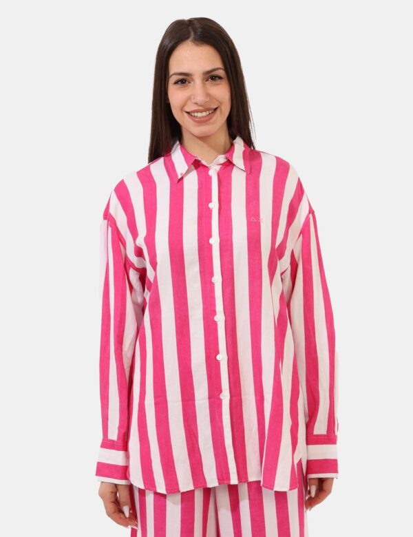Camicia Sun68 Fucsia taglia M - L’articolo appartiene al campionario esclusivo di stagione: pezzo unico.Cod. art. S35279 N8