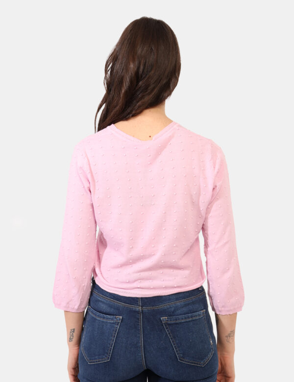 Cardigan Sandro Ferrone Rosa - Cardigan in total rosa con trama lavorata in rilievo. La vestibilità è morbida e pratica gr