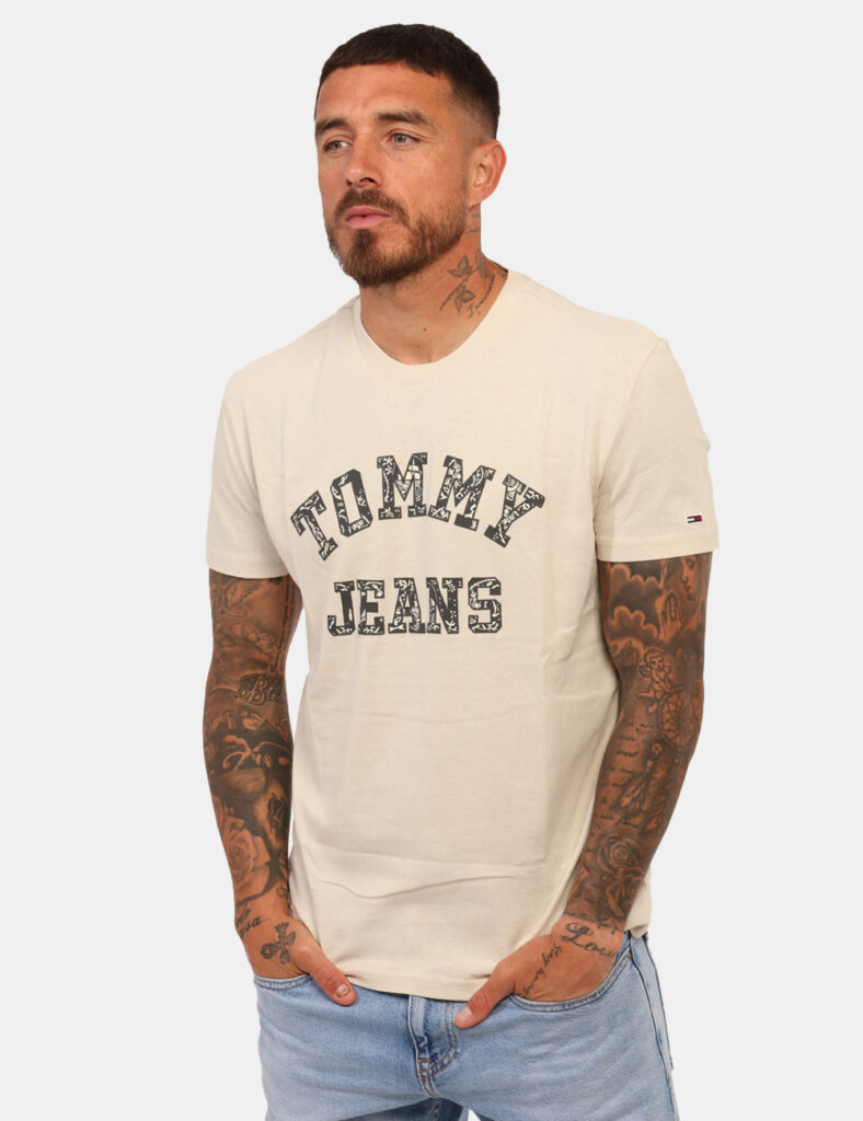 T-shirt uomo scontata - T-shirt Tommy Hilfiger Beige