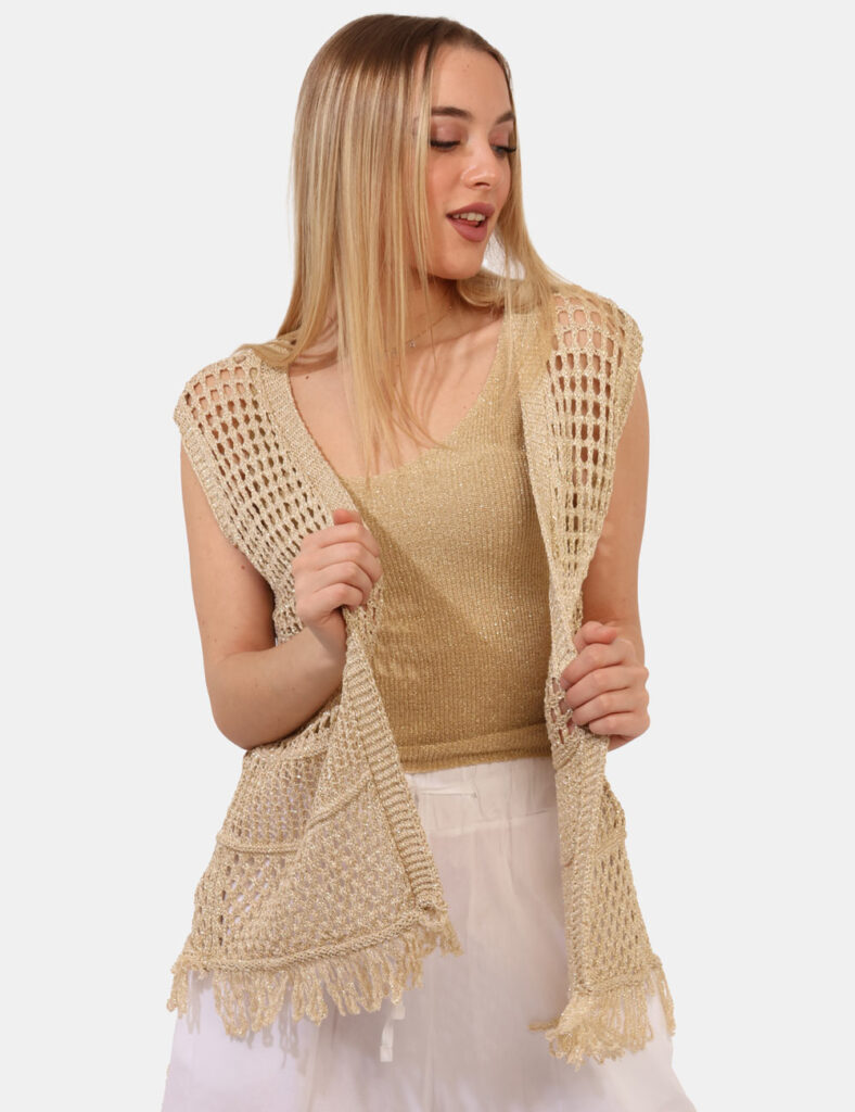 Outlet Rue De Clerie  - Gilet Rue De Clerie Beige