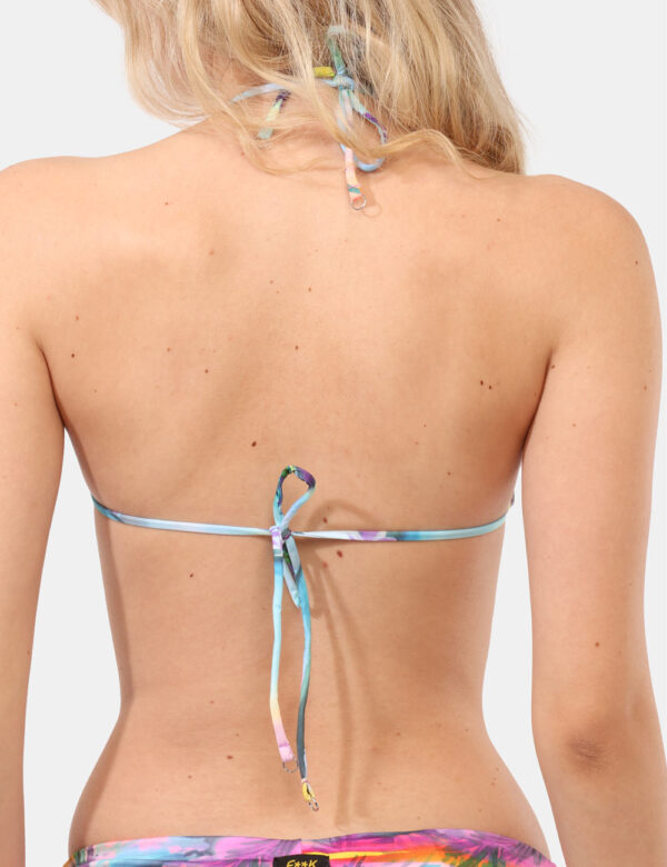 Bikini F**K Lilla - Bikini due pezzi con top a triangolo più laccetti, e slip modello brasiliana con elastico in girovita. L