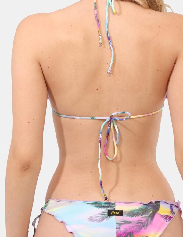 Bikini F**K Lilla - Bikini due pezzi con top a triangolo più laccetti, e slip modello brasiliana con laccetti laterali regol