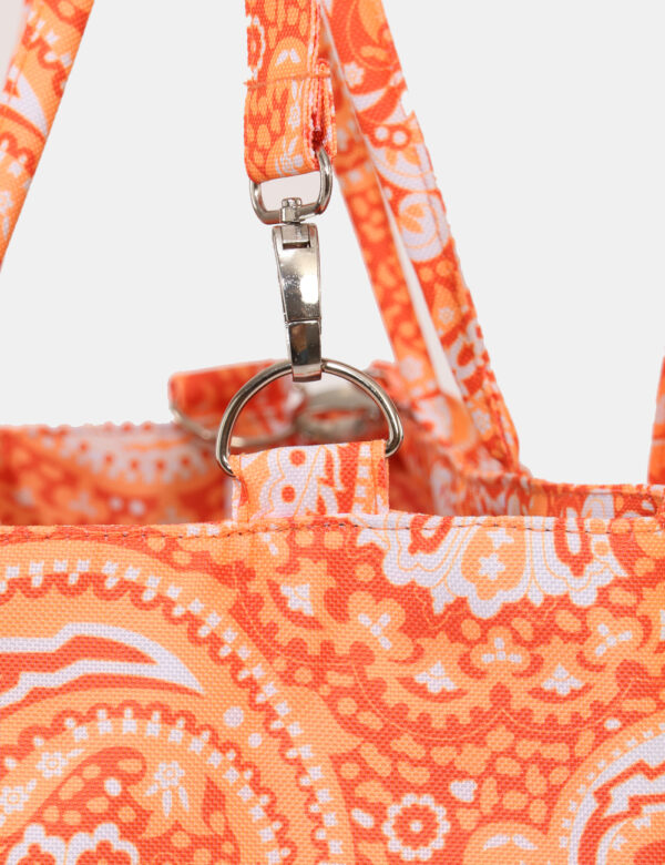 Borsa mare F**K Arancione - Borsa mare di grandi dimensioni, su fantasia colorata tendente all'arancione e con chiusura a co