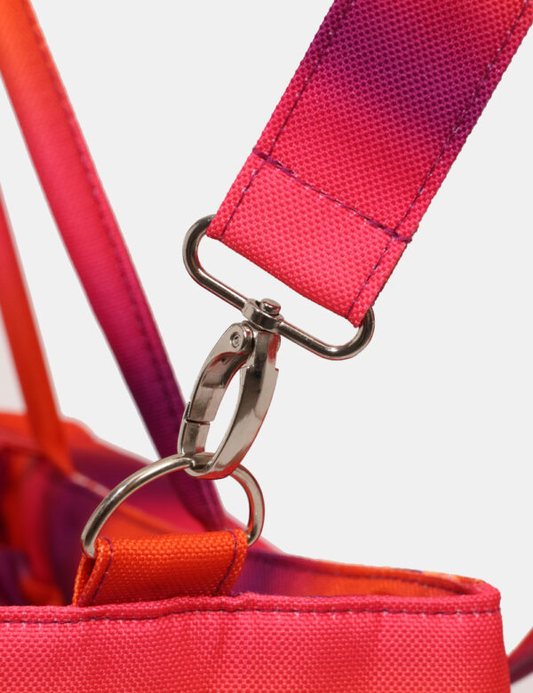 Borsa mare F**K Arancione - Borsa mare di grandi dimensioni, su fantasia colorata tendente all'arancione, con chiusura a cou