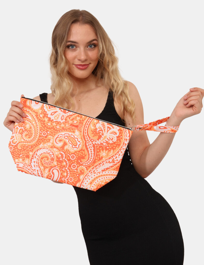 Costume donna scontato - Pochette mare F**K Arancione