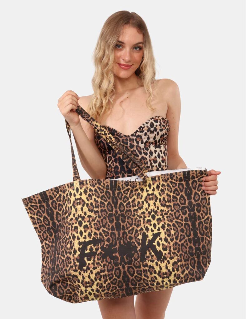 Costume donna scontato - Borsa mare F**K Marrone