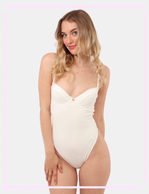 Costume intero F**K Bianco taglia S - L’articolo appartiene al campionario esclusivo di stagione: pezzo unico.Cod. art. FK25
