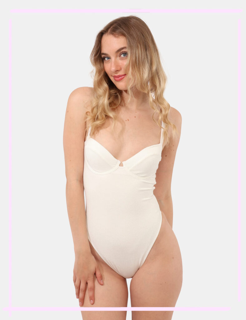 Costume intero F**K Bianco taglia S
