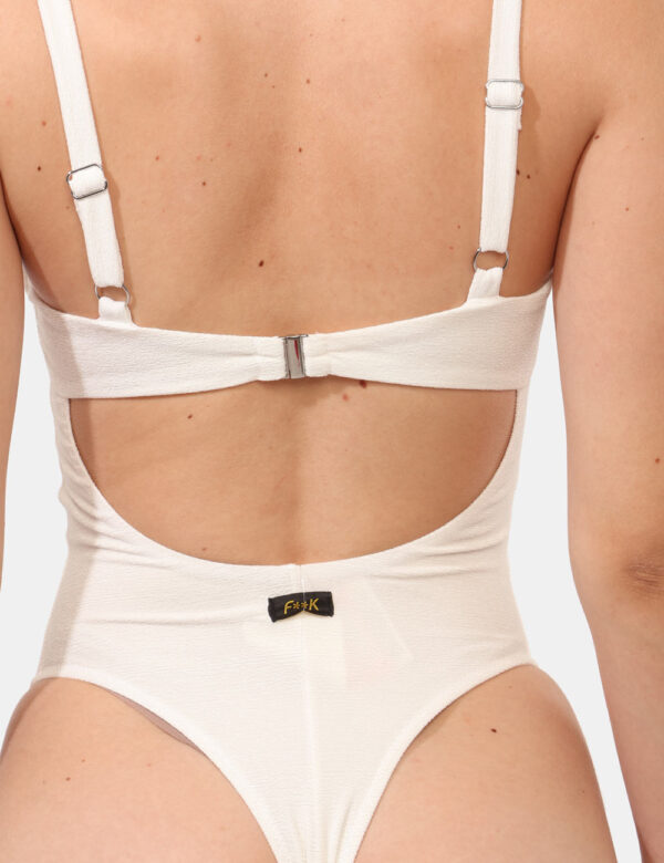 Costume intero F**K Bianco taglia S - L’articolo appartiene al campionario esclusivo di stagione: pezzo unico.Cod. art. FK25