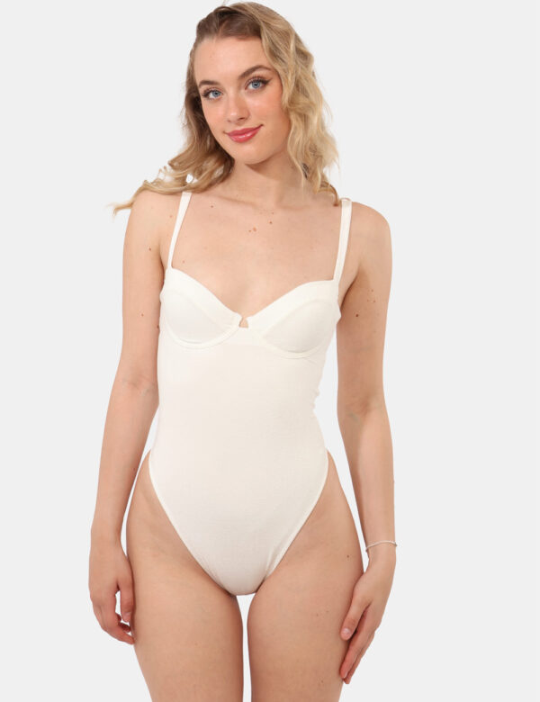 Costume intero F**K Bianco taglia S - L’articolo appartiene al campionario esclusivo di stagione: pezzo unico.Cod. art. FK25