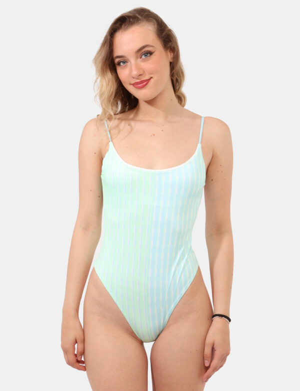 Costume intero F**K Azzurro taglia S - L’articolo appartiene al campionario esclusivo di stagione: pezzo unico.Cod. art. FK2