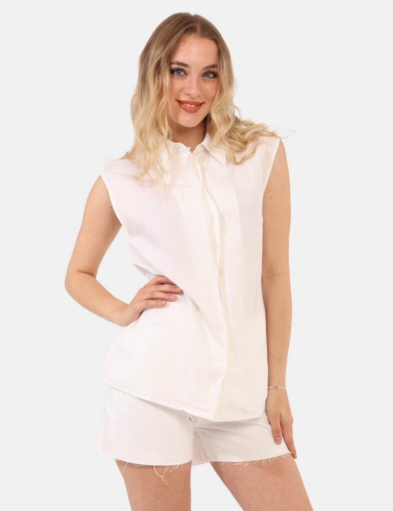 Camicia bluse elegante da donna scontata - Camicia  Calvin Klein Panna