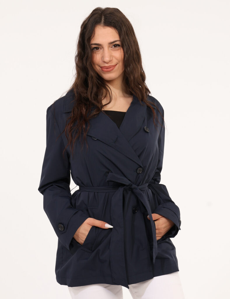 Trench Materica Blu