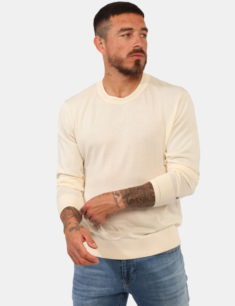 Outlet maglione uomo scontato - Maglia Tommy Hilfiger Panna